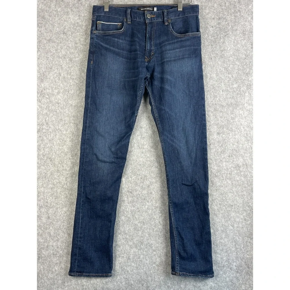 Banana Republic RMD Slim Jeans Mens 31x32 Dark Wash Rapid Movement Denim Stretch